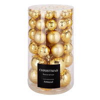 Decor de Crăciun și Anul Nou Promstore 39982 Set decoratiuni pentru brad Gold, 64buc, in cutie