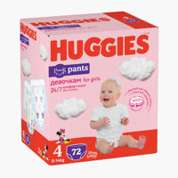 Scutece-chilotei Huggies Pants BOX  4  (9-14 kg)  GIRL (p/u fete), 72 (36x2) buc.