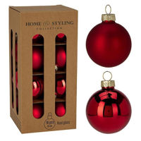 Новогодний декор Promstore 27355 Set globuri 16x60mm Red, in cutie