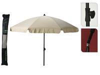 Umbrelă de soare D2m cu picior flexibil, 8 spite, bej deschis, husă