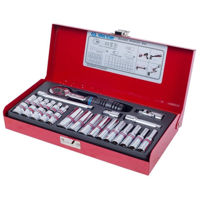 Набор ручных инструментов King Tony 2526SR набор 1/4" торцевых головок дюймовые 6 гран.и принадлежностей, 26 пр.