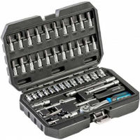 Set de unelte de mână Hoegert Set de capete tubulare si accesorii 46 buc HT1R216