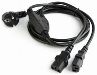 Power Cord PC-220V  1.5m Euro Plug, 90 degree angled output plug,Cablexper, PC-186A-VDE1B-1.5M