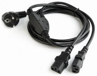 Power Cord PC-220V 1.5m Euro Plug, 90 degree angled output plug,Cablexper, PC-186A-VDE1B-1.5M