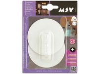 Carlige autoadezive MSV 2buc rotunde 8cm alb, plastic