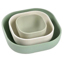 Посуда для кормления Beaba B913567 набор из 3 силиконовых мисок Sage Green