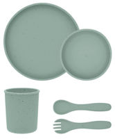Посуда для кормления Kikka Boo 31302050001 Set de alimentatie din silicon Platinum Sage, 5 piese
