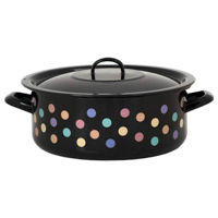 Cratiță Promstore 54145 Cratita emailata Buline colorate 20cm, 2.8l, capac din metal