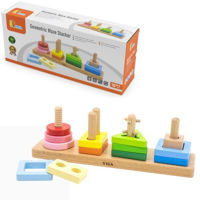 Головоломка Viga 44685 Sorter geometric din lemn Calcul, forme si culori