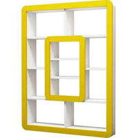 Офисный стеллаж Trendy Orkide, alb, galben 108x140x21cm, raft de carti