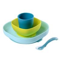 Set de masa din silicon Beaba Bleu (4 piese)