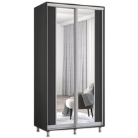 Dulap Mobildor-Lux Aron-S uși glisante din PAL cu oglindă vertical (110x60x200H cm) Anthracite