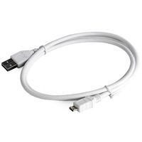 Cable Micro USB2.0,  Micro B - AM, 1.0 m,  WHITE, Cablexpert, CCP-mUSB2-AMBM-W-1M
