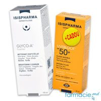 Uveblock SPF50 Invisible 40ml+Glyco-A spuma de curatat 100ml Isispharma Cadou