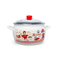 Кастрюля Metalac 51704 эмалированная Kitchen 24cm, 7.5l, крышка стекло