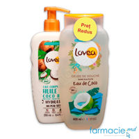 Lovea Coco Bio Lapte corp ulei de cocos 250ml + Lovea Gel dus 400ml apa de cocos (fara sulfati) (pret redus)