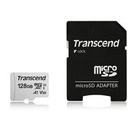 128GB MicroSD (Class 10) UHS-I (U3) +SD adapter, Transcend 