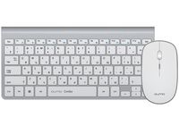 Wireless Keyboard & Mouse Qumo Combo, Ultra-thin, Compact, Fn key,1xAA/2xAAA, 2.4 Ghz, Silver