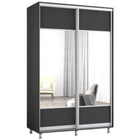 Dulap Mobildor-Lux Aron cu uși glisante cu oglindă orizontal (140x60x220H cm) Anthracite