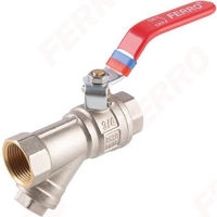 Запорная арматура Ferro Шаровой кран с фильтром Y-образный, длинный рычаг 1/2" FF KFPZF1