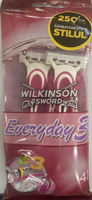Wilkinson Aparate de ras de unică folosință pentru femei EveryDay3, 4 buc, 3 lame