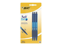 Набор ручек шариковых BIC Soft Feel Clic Grip 3шт, синие, блистер