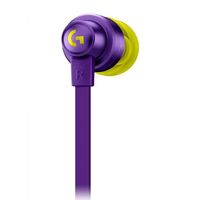Gaming Earphones Logitech G333, 5.8mm drivers, 20-20kHz, 24 Ohm, 101.6dB, 19g. 3.5/USB-C, Purple