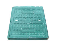 Люк квадратный с рамой композитный 500x500 мм / 2 т (зеленый) (H=40 мм, 18.5 кг)