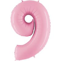 Цифра "9" с Гелием - Розовая