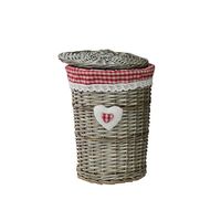 cumpără Coş rotund din salcie cu textil 300x400 mm, rosu în Chișinău