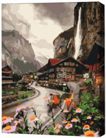 Картина по номерам BrushMe RBS36527FC 30x40 сm (fără cutie) Un oraș din Elveția