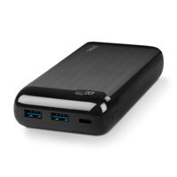 ttec Powerbank 20.000 mAh 20W PowerSlim LCD PD USB-C Input/Output, Black