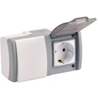 Выключатель электрический Mono Electric Выключатель 1кл. + Белая розетка Octans IP54