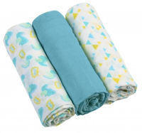 Pelinci din muslin Babyono Blue (70x70 cm) 3 buc