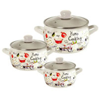 Набор посуды Promstore 54177 Набор эмалированных кастрюль Gourmet 3шт (2,4л, 3,3л, 5,7л)