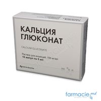Gluconat de calciu sol. inj.100 mg/ml 5 ml N5x2 (Iuria)