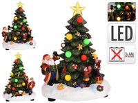 Сувенир LED "Елка, Дед Мороз и дети" 21Х13cm