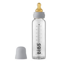 Поильник BIBS 5014223 Biberon din sticla anticolici Cloud cu tetina din latex 0+ luni, 225 ml