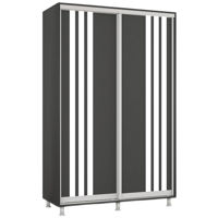 Dulap Mobildor-Lux Aron cu uși glisante сu lamele (140x60x200H cm) Anthracite