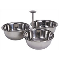 Посуда прочая Excellent Houseware 56423 Recipient pentru aperitiv triplu 22x11.5x22cm, inox