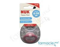 NUK Suzeta silicon Happy Days 6-18luni in cutie