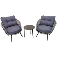 Садовая мебель Hydro S Мебель для патио и балкона из ротанга Hola Eva, 2 персоны, серая