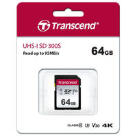 .64GB  SDXC Card (Class 10) UHS-I , U3, Transcend 300S  "TS64GSDC300S" (R/W:95/45MB/s)