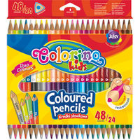 Creioane colorate cu capăt dublu 48 culori /24 buc - Colorino