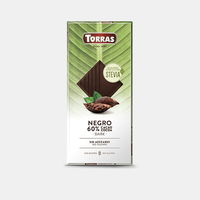 Ciocolata neagra cu stevia f/ă zahăr, f/a gluten Torras 100g