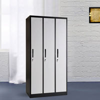 купить Металлический шкаф с 3 дверьми, белый-серый 900x500x1850  мм в Кишинёве