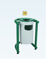 cumpără Coș de gunoi TIP 5, 35 l metal H 740 xD 420 xL 470 mm, verde cu alb în Chișinău