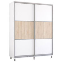 Шкаф Mobildor-Lux Aron-S 1.0m-1.8m uși glisante din PAL orizontal (160x60x230H cm) Alb Brilliant