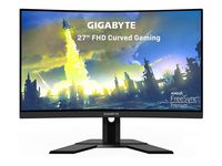 27" GIGABYTE G27FC, Black, Curved-VA, 1920x1080, 165Hz, FreeSync+GSync, 1ms MPRT,250cd,HDMI+DP,Spkrs