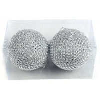 Decor de Crăciun și Anul Nou Promstore 35311 Набор шаров 2штx100mm с бусинками серебряных